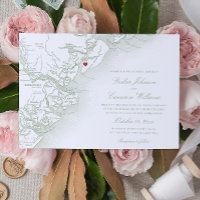 Elegant Hilton Head Island Map Sage Green Wedding