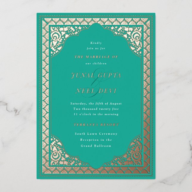 Elegant Hindu Ornament Frame Indian Wedding (Front)