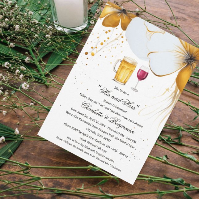 Elegant His and Hers Couple Shower  Invitation (Creator Uploaded)