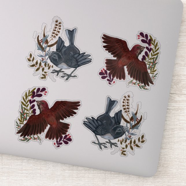 Elegant Holiday Birds (Detail)