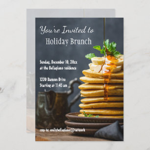 Elegant Holiday Brunch Pancakes Invitation