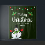 Elegant Holiday Christmas party photo backdrop Tapestry<br><div class="desc">Elegant Holiday Christmas party photo backdrop. Great for making professional group photo's and selfies with family, friends or guests. Personalised wall decor tapestry available in small and big extra large sizes. Personalised x-mas decoration for fun gathering, meeting, celebration etc. Stylish script typography with coloured lights, snowman, holly leaves and berries....</div>