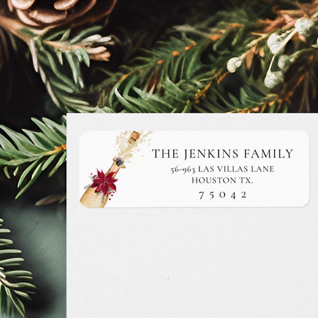 Elegant Holiday Cocktail Party Return Address Label (Creator Uploaded)