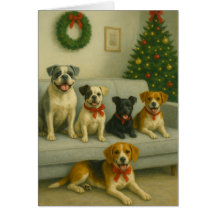 Elegant Holiday Dog Portrait Christmas Card
