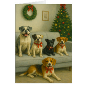 Elegant Holiday Dog Portrait Christmas Card 
