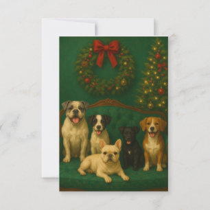 Elegant Holiday Dog Portrait Christmas Card 