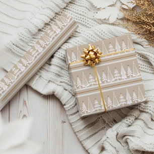 Elegant Holiday Evergreen Forest Trees Christmas Wrapping Paper