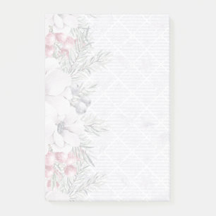 Elegant Holiday Floral Berry White Christmas  Post-it Notes
