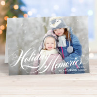 Elegant Holiday Memories Calligraphy Full Photo