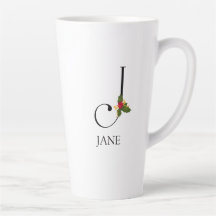 Elegant Holiday Monogram Initial J and Name