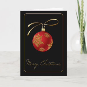 Elegant Holiday Ornament on Black Card