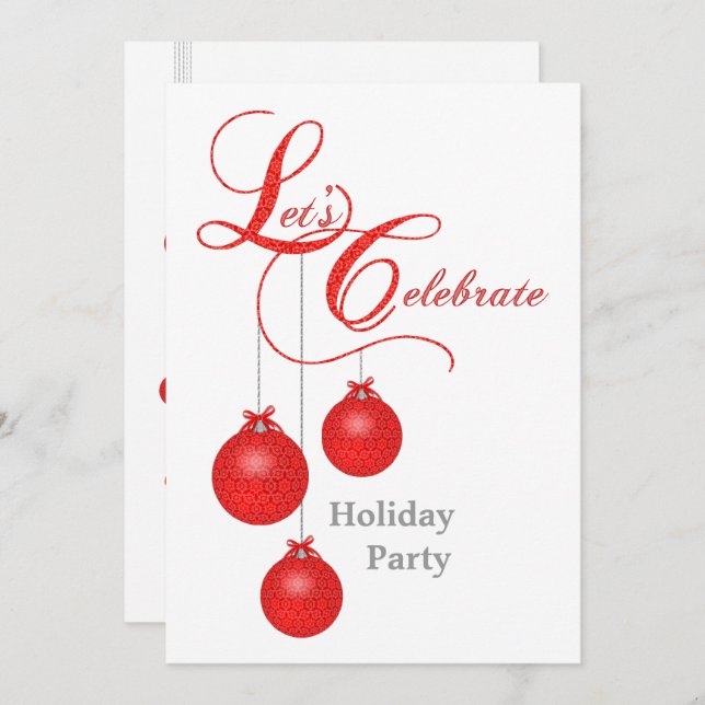 Elegant Holiday Party Custom Theme Invitation (Front/Back)