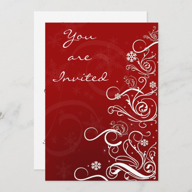 elegant Holiday party Invitation (Front/Back)