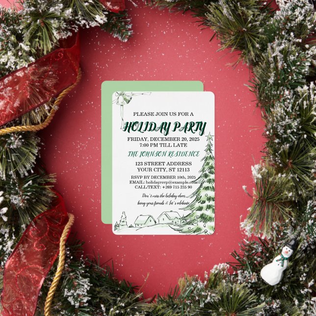 Elegant Holiday Party Invitation Card (Insitu)
