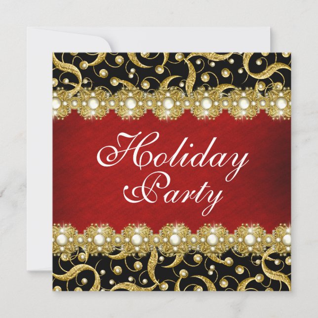 Elegant holiday party "year end" function invitation (Front)
