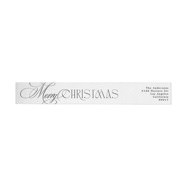 Elegant Holiday Personalised Return Address Wrap Around Label (Individual)