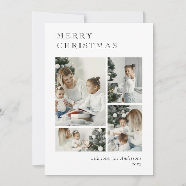 Elegant Holiday Photo Collage Christmas Card (Front)