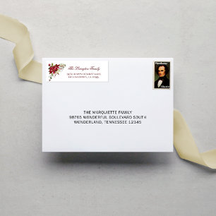 Elegant Holiday Poinsettia Address Return Address Label