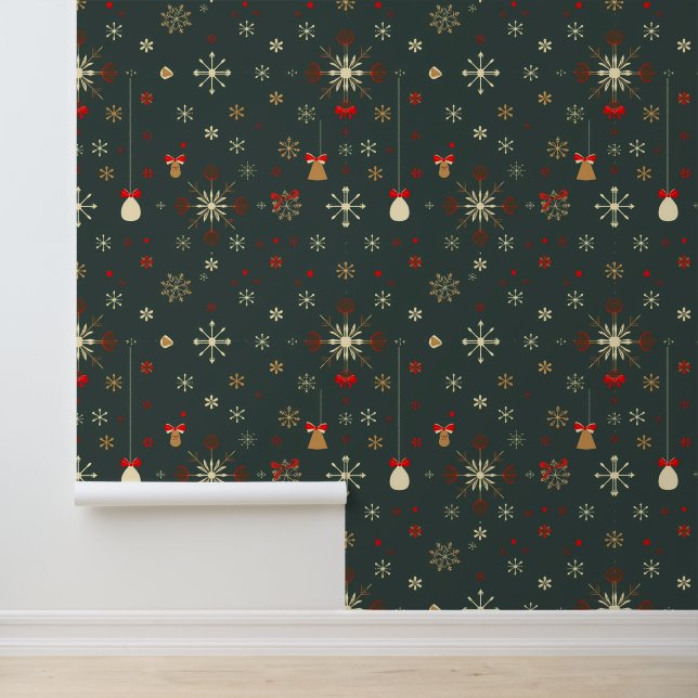 Elegant Holiday Snowflake Pattern Wallpaper (Application)