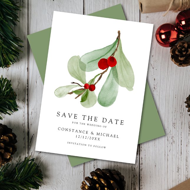 Elegant Holiday Winter Wedding  Save The Date (Creator Uploaded)
