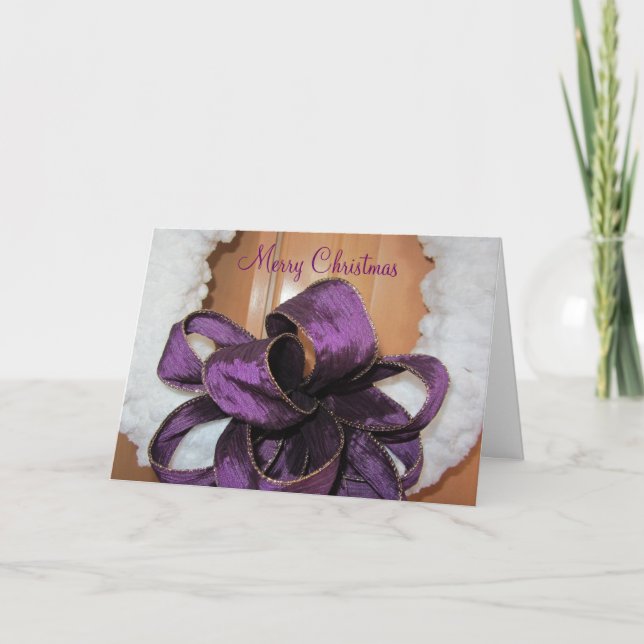 Elegant Holiday Wreath Card (Front)