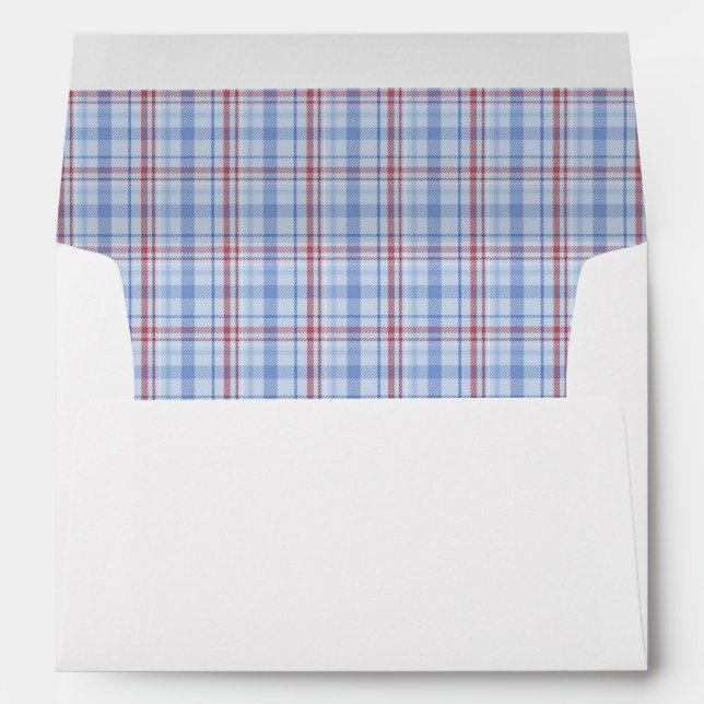 Elegant Holidays Chinoiserie Tartan Return Address Envelope (Back (Bottom))