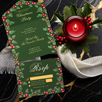 Elegant Holly and Berries Frame Christmas Party