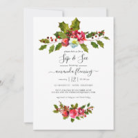 Elegant Holly and Ivy Christmas Sip and See Charm