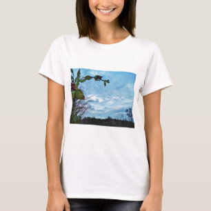 Elegant Holly Christmas,  blue sky T-Shirt