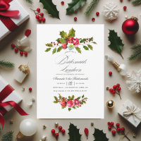 Elegant Holly & Ivy Christmas Bridesmaids Luncheon