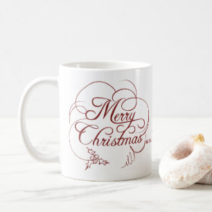 Elegant Holly Merry Christmas  Coffee Mug