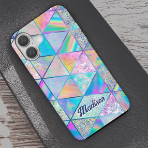 Elegant hologram girly colourful iPhone 16 case