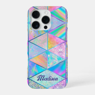 Elegant hologram girly colourful iPhone 16 pro case