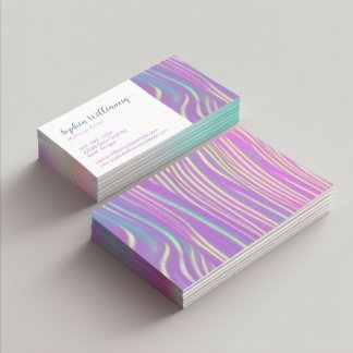 Elegant Holograph Abstract Lines Professional  Business Card