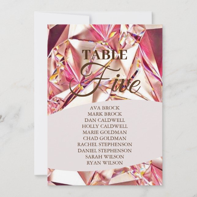 Elegant Holograph Table Number Names Seating Chart (Front)