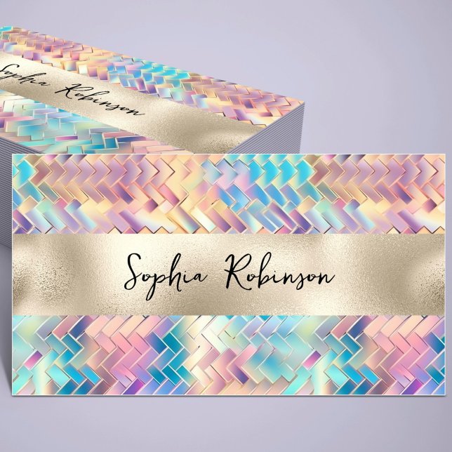 Elegant Holographic and Pearl Foil Business Card (Creator Uploaded)