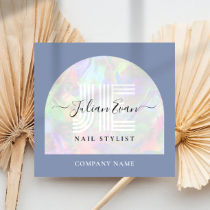 Elegant Holographic Arch Square Business Card