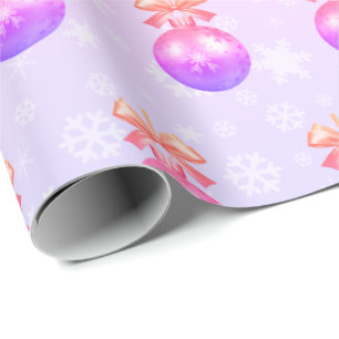 Elegant holographic Christmas Ornament Pattern Wrapping Paper