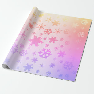 Elegant Holographic Christmas Snowflake Pattern Wrapping Paper