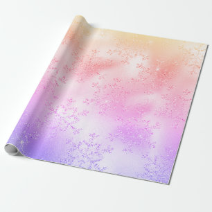 Elegant Holographic Christmas Snowflake Pattern Wrapping Paper