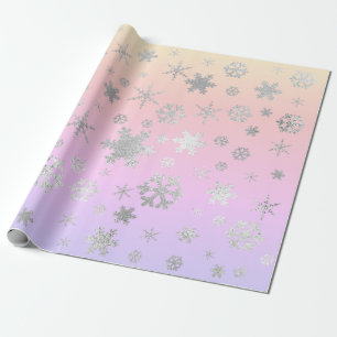 Elegant Holographic Christmas Snowflake Pattern Wrapping Paper
