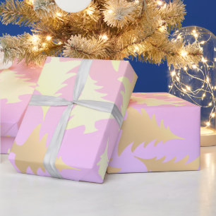 Elegant holographic Christmas tree pattern Wrapping Paper