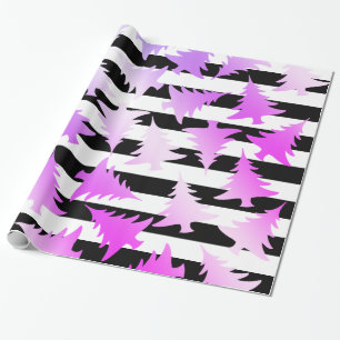 Elegant holographic Christmas tree pattern Wrapping Paper