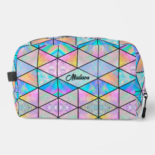 Elegant holographic colorful dopp kit