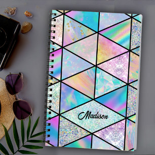 Elegant holographic colourful notebook