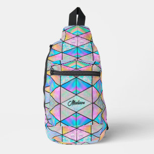 Elegant holographic colourful sling bag
