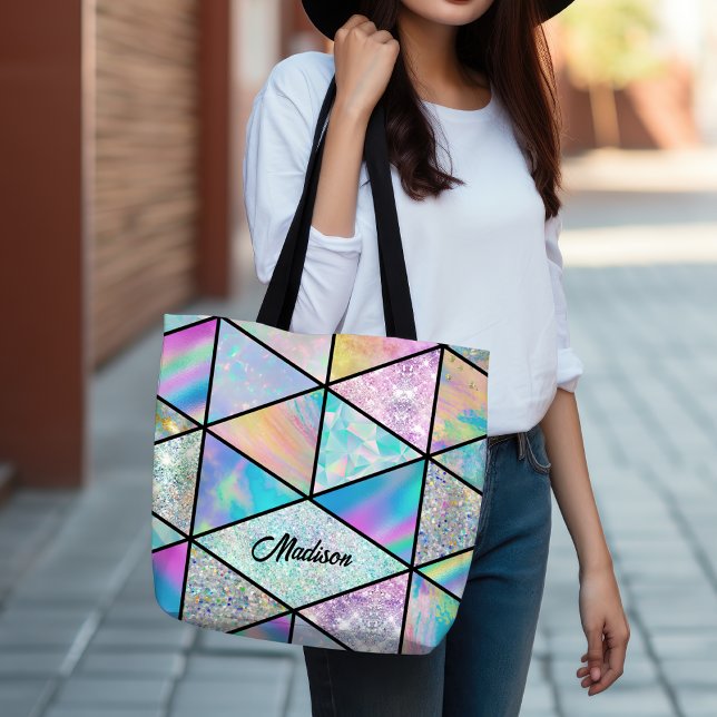 Elegant holographic colourful tote bag (Creator Uploaded)
