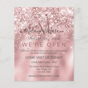 Elegant Holographic Glitter Makeup Artist Pink Flyer