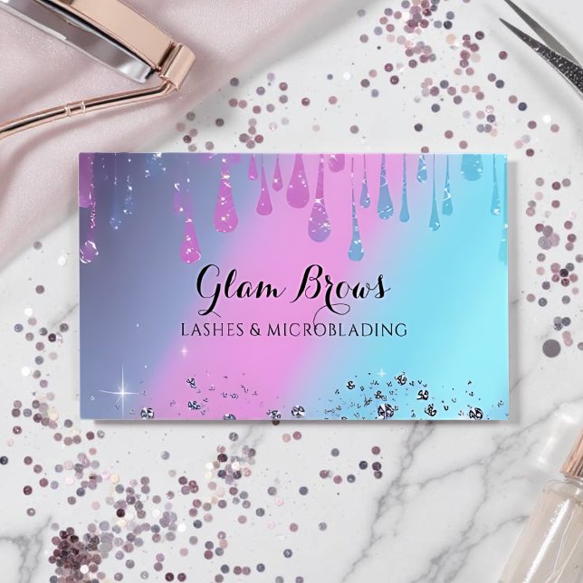 Elegant Holographic Lashes Beauty Salon Card (Holographic Business Card)