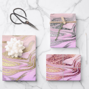 Elegant Holographic Marble   Wrapping Paper Sheet